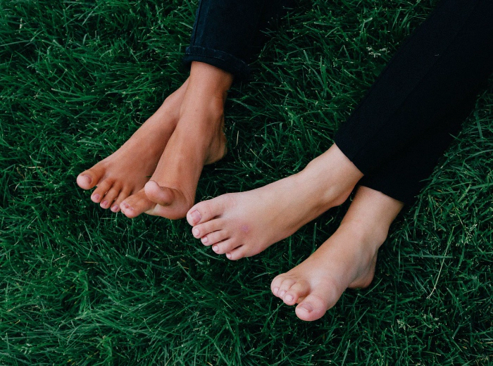 Barefoot person