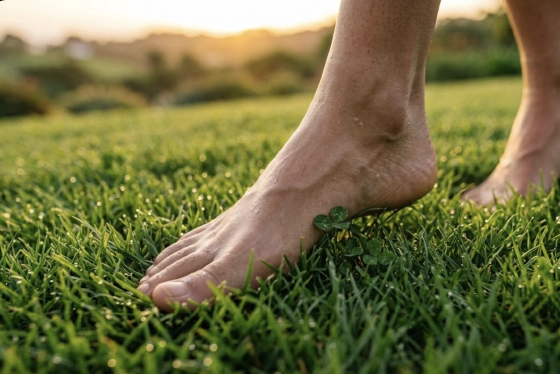 Feet on natural surface